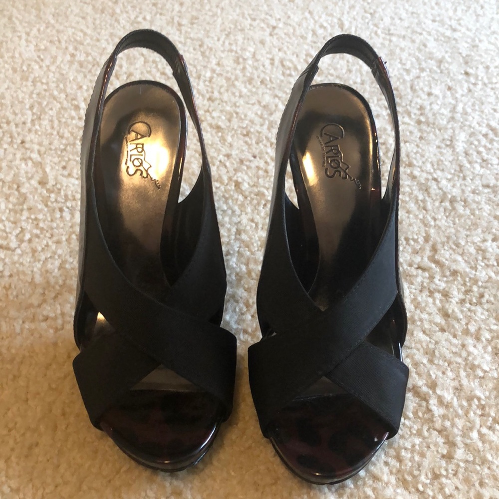 Burgundy animal print sandals